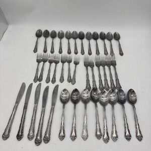 38 Piece Lot International Stainless Flatware INS23 floral taiwan